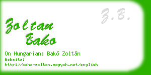 zoltan bako business card